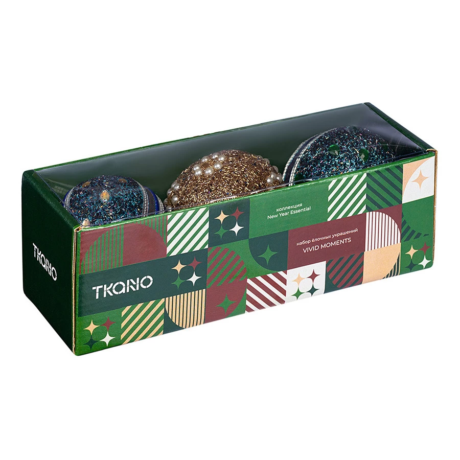 Набор елочных шаров Tkano New Year Essential Vivid moments, 10см, 3 шт, пластик