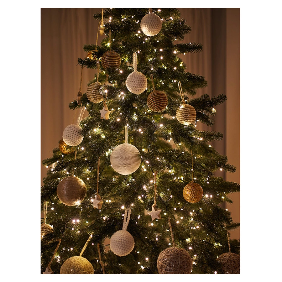 Набор елочных шаров Tkano New Year Essential White elegance, 10 см,  3 шт, PP, хлопок, нейлон