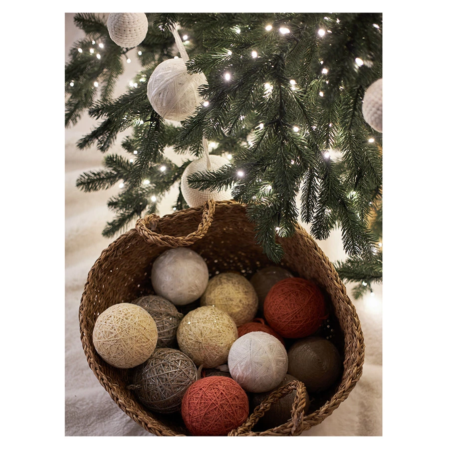 Набор елочных шаров Tkano New Year Essential White elegance, 10 см,  3 шт, PP, хлопок, нейлон