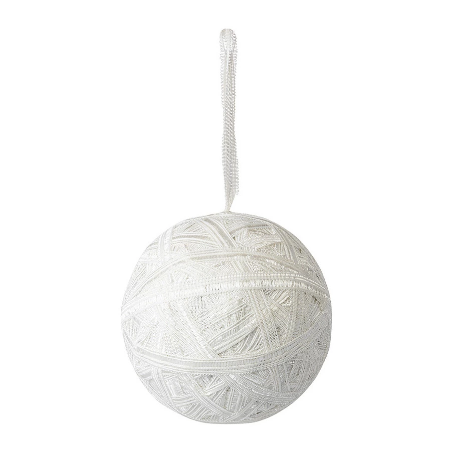 Набор елочных шаров Tkano New Year Essential White elegance, 10 см,  3 шт, PP, хлопок, нейлон