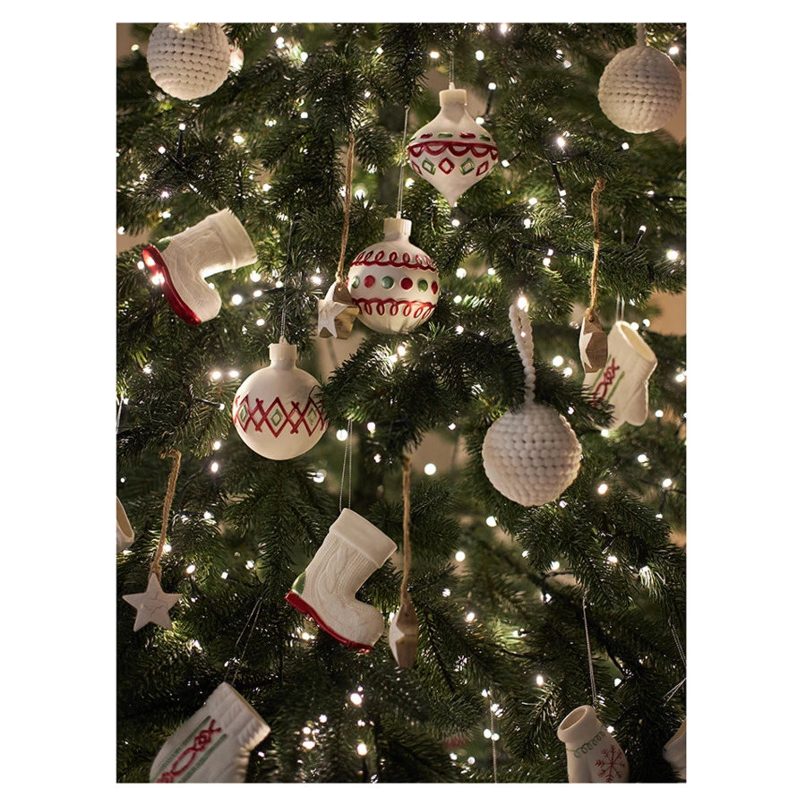 Набор ёлочных украшений с подсветкой Tkano New Year Essential Classy ornaments, 3 шт, фарфор