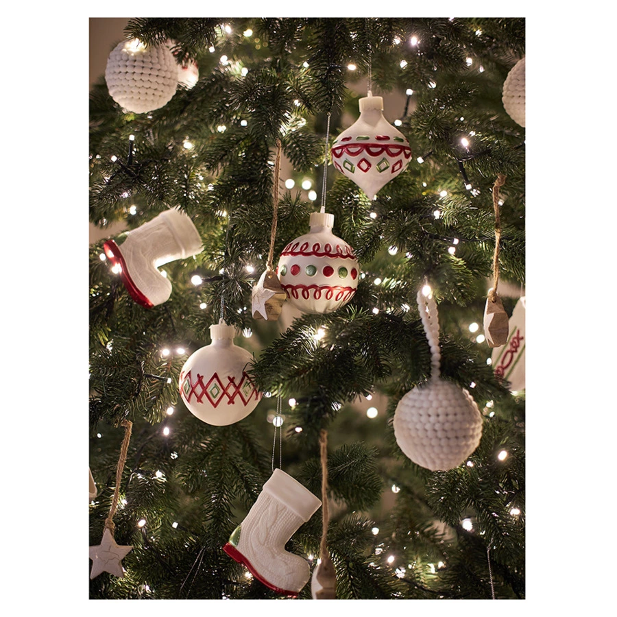 Набор ёлочных украшений с подсветкой Tkano New Year Essential Classy ornaments, 3 шт, фарфор
