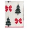 Плед из хлопка с новогодним рисунком Tkano Christmas Bows New Year Essential, 130x180 см