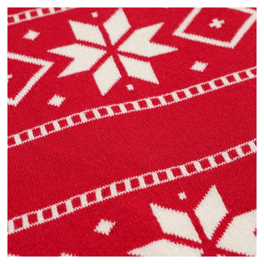 Плед из хлопка с новогодним рисунком Tkano Frostwork New Year Essential, 130x180 см