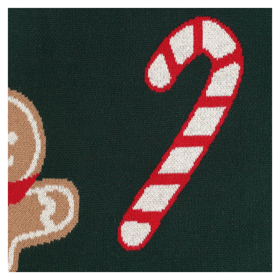 Плед из хлопка с новогодним рисунком Tkano Gingerman New Year Essential, 130x180 см