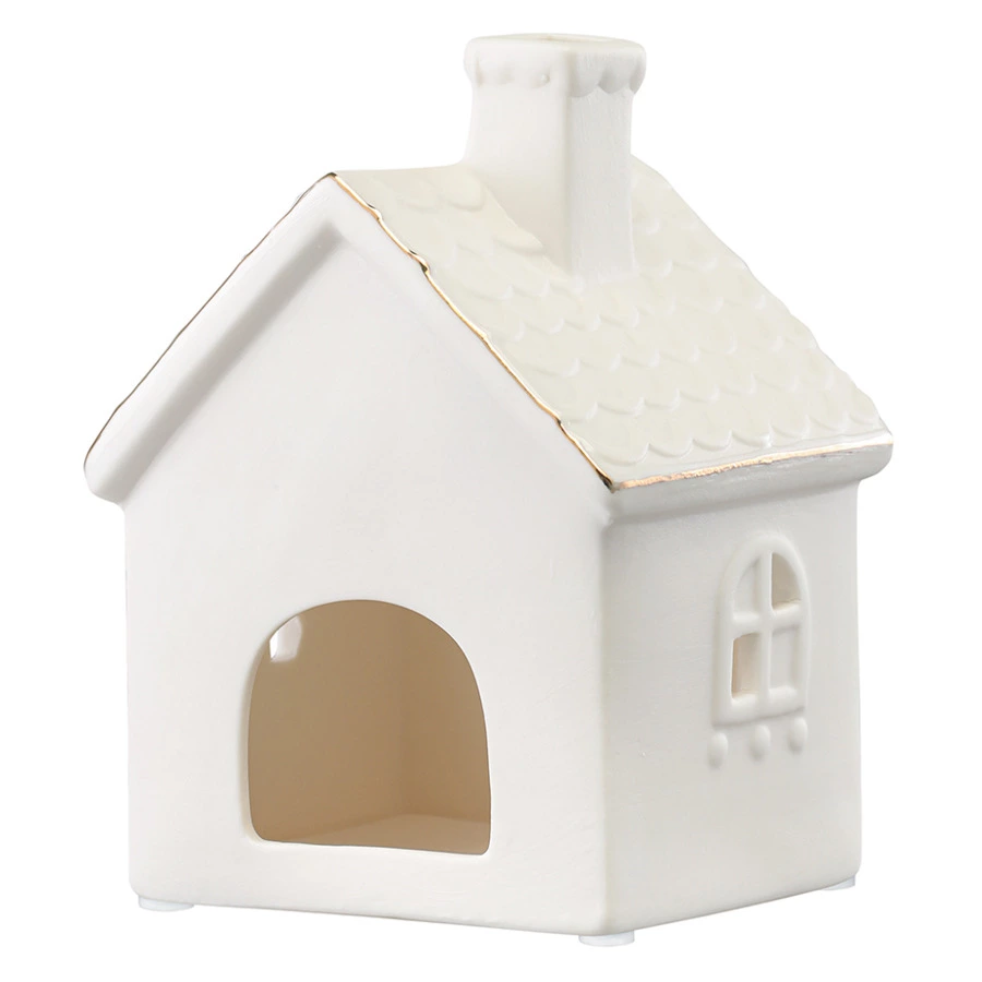 Подсвечник-домик декоративный Tkano New Year Essential Trige, 16 см, фарфор