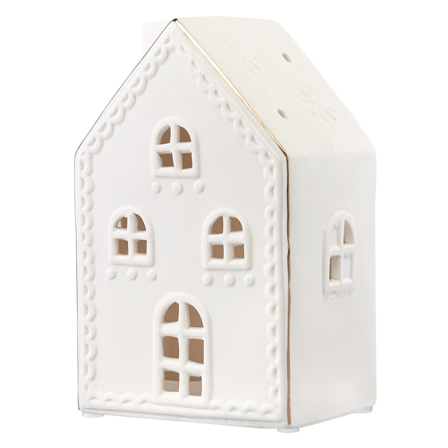 Подсвечник-домик декоративный Tkano New Year Essential Trige, 19 см, фарфор