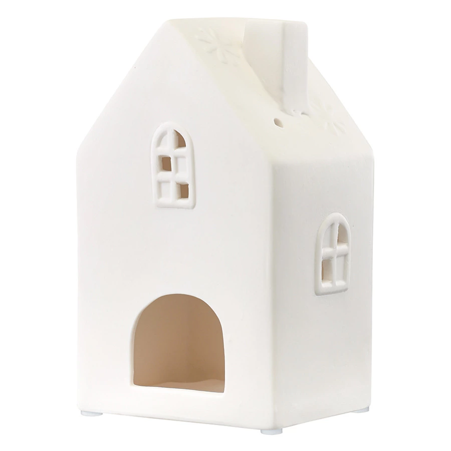 Подсвечник-домик декоративный Tkano New Year Essential Trige, 19 см, фарфор