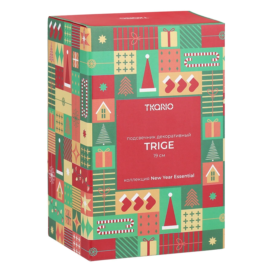 Подсвечник-домик декоративный Tkano New Year Essential Trige, 19 см, фарфор