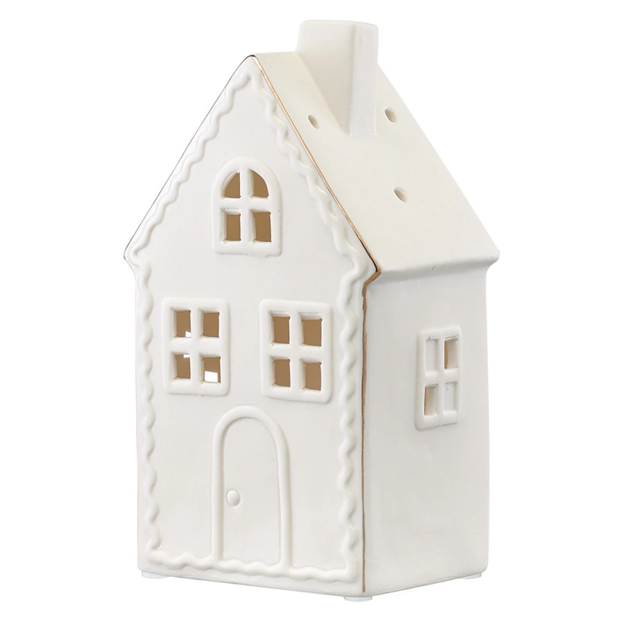 Подсвечник-домик декоративный Tkano New Year Essential Trige, 21 см, фарфор