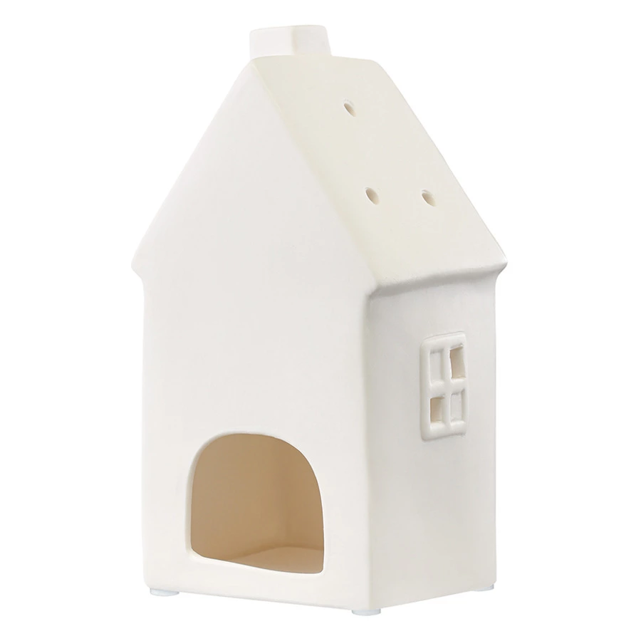 Подсвечник-домик декоративный Tkano New Year Essential Trige, 21 см, фарфор