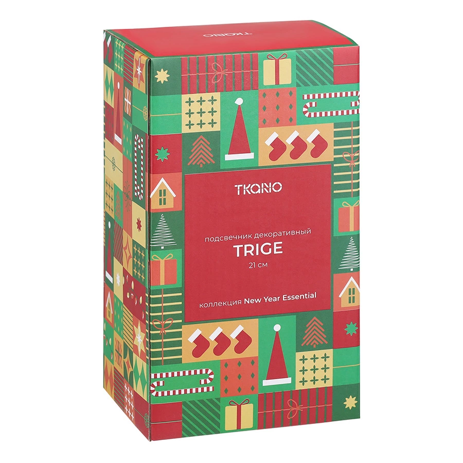 Подсвечник-домик декоративный Tkano New Year Essential Trige, 21 см, фарфор