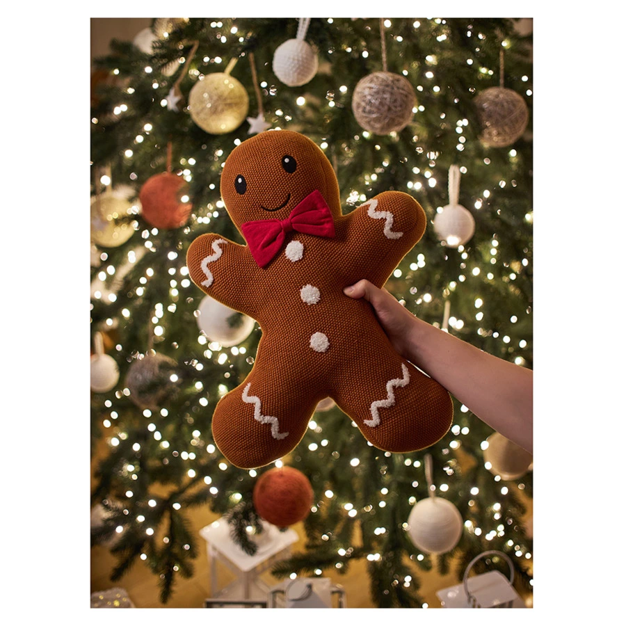 Подушка вязаная Tkano Classy gingerbread New Year Essential, 40х50 см, хлопок, полиэстер