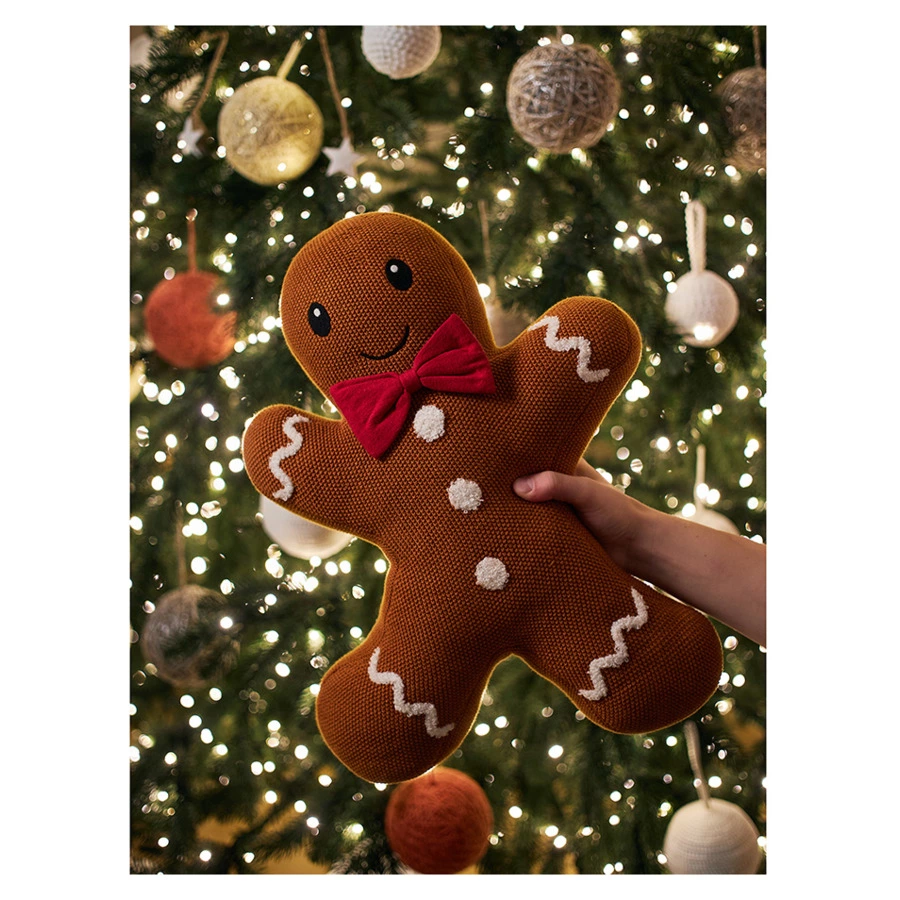 Подушка вязаная Tkano Classy gingerbread New Year Essential, 40х50 см, хлопок, полиэстер