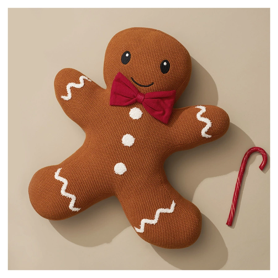 Подушка вязаная Tkano Classy gingerbread New Year Essential, 40х50 см, хлопок, полиэстер
