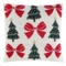 Подушка вязаная с новогодним рисунком Tkano Christmas Bows New Year Essential, 45x45 см, хлопок, пол