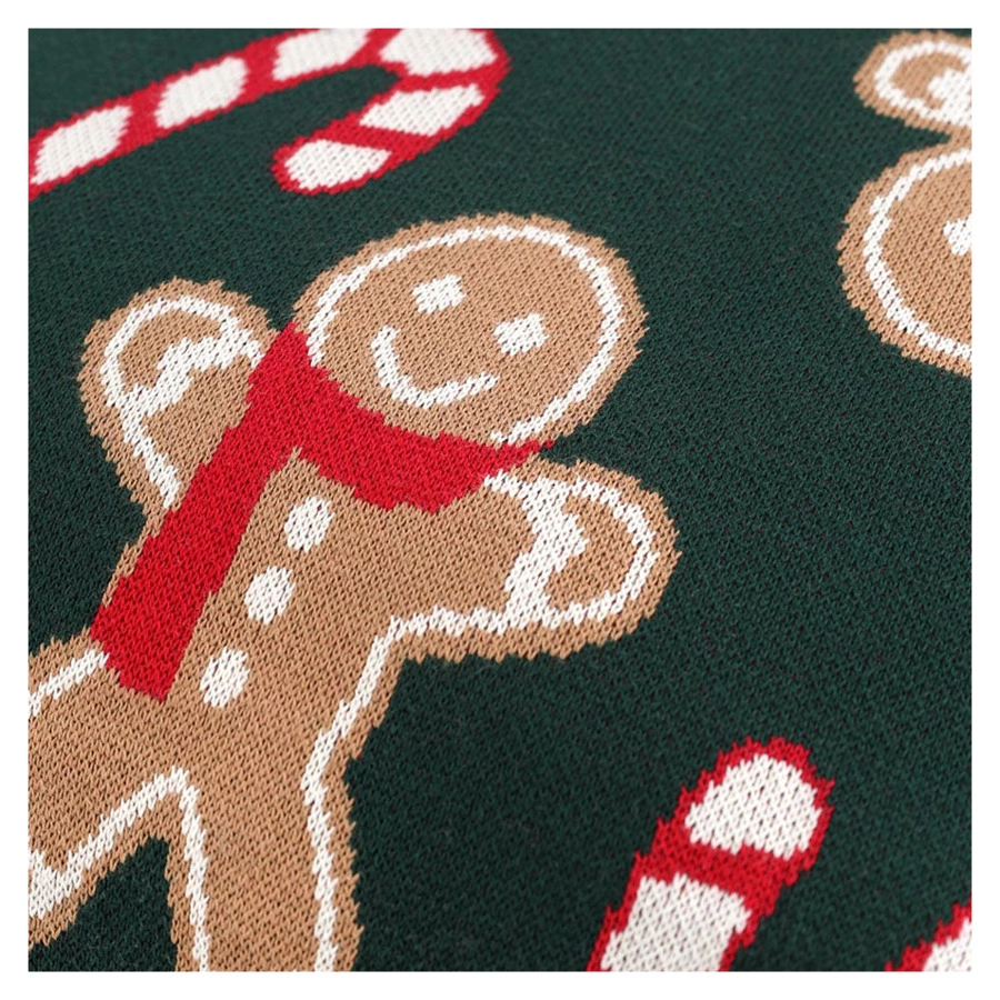 Подушка вязаная с новогодним рисунком Tkano Gingerman New Year Essential, 45x45 см, хлопок, полиэсте