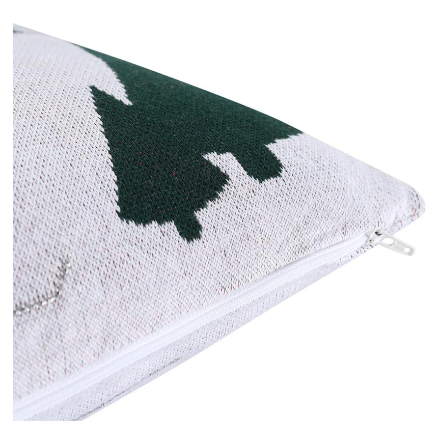 Подушка вязаная с новогодним рисунком Tkano Let's Ski New Year Essential, 45x45 см, хлопок, полиэсте