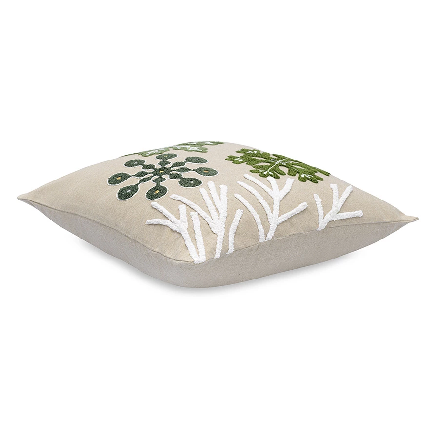 Подушка декоративная с вышивкой Tkano Snow flakes New Year Essential, 45х45 см, хлопок, полиэстер