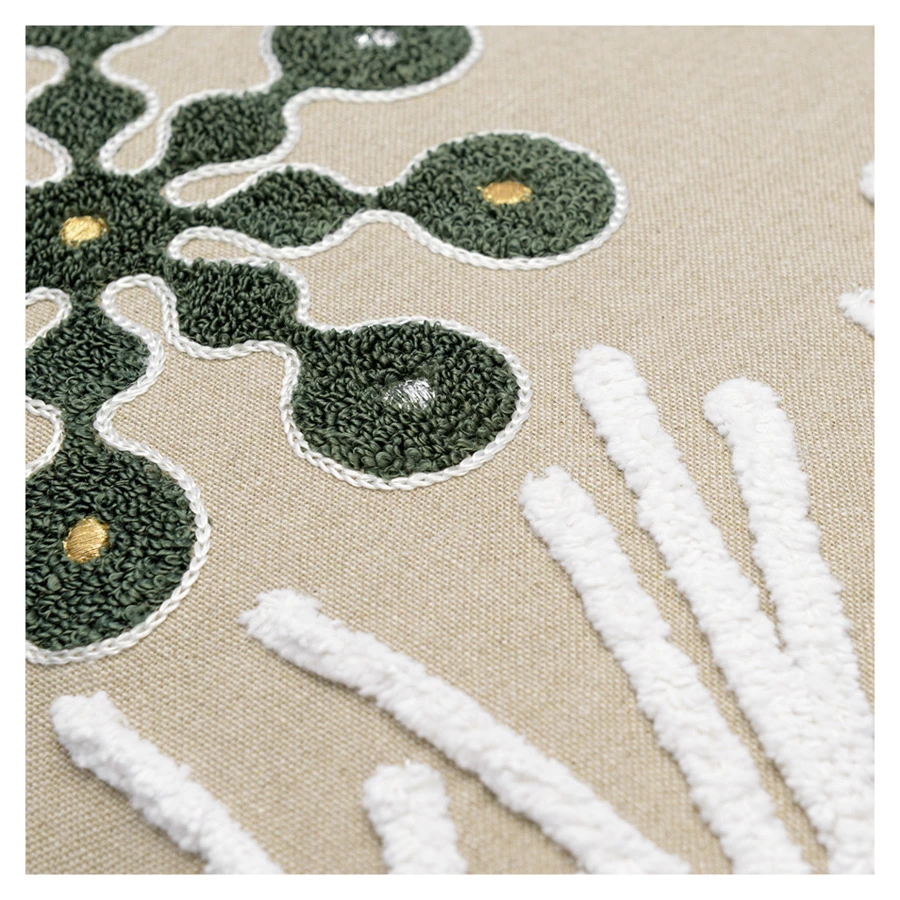 Подушка декоративная с вышивкой Tkano Snow flakes New Year Essential, 45х45 см, хлопок, полиэстер