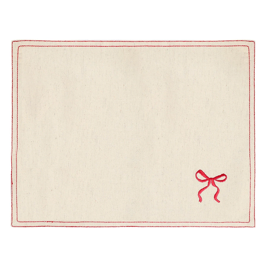 Салфетка под приборы Tkano Fancy Bows бежевого цвета Essential, 35х45 см, 90% хлопок, 10% лён