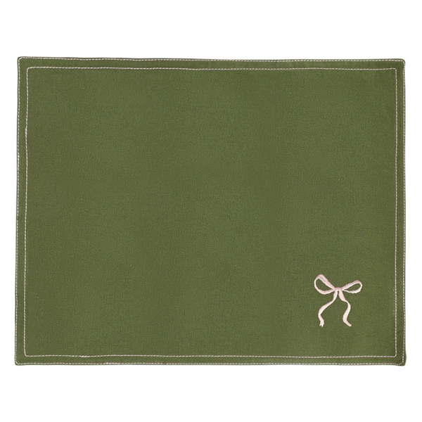 Салфетка под приборы Tkano Fancy Bows оливкового цвета Essential, 35х45 см