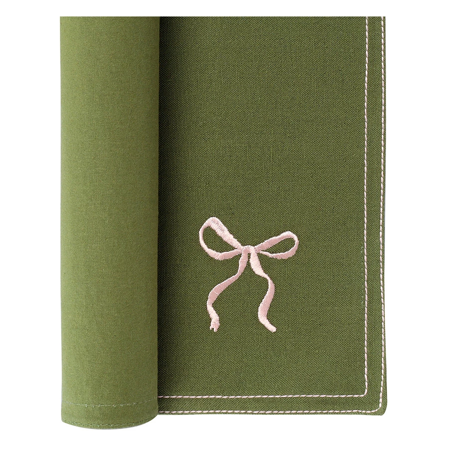 Салфетка под приборы Tkano Fancy Bows оливкового цвета Essential, 35х45 см