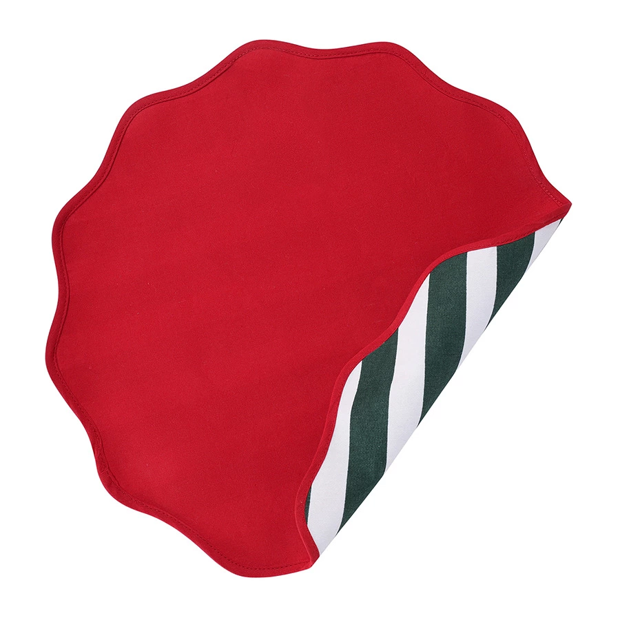 Салфетка под приборы Tkano Trendy Christmas зеленого цвета New Year Essential, D40 см, 100% хлопок