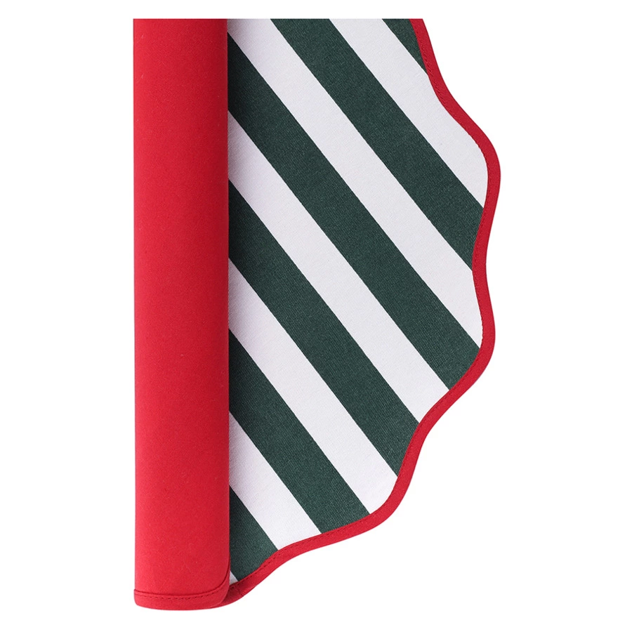 Салфетка под приборы Tkano Trendy Christmas зеленого цвета New Year Essential, D40 см, 100% хлопок