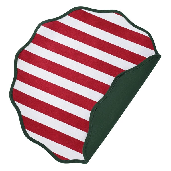 Салфетка под приборы Tkano Trendy Christmas красного цвета New Year Essential, D40 см, 100% хлопок