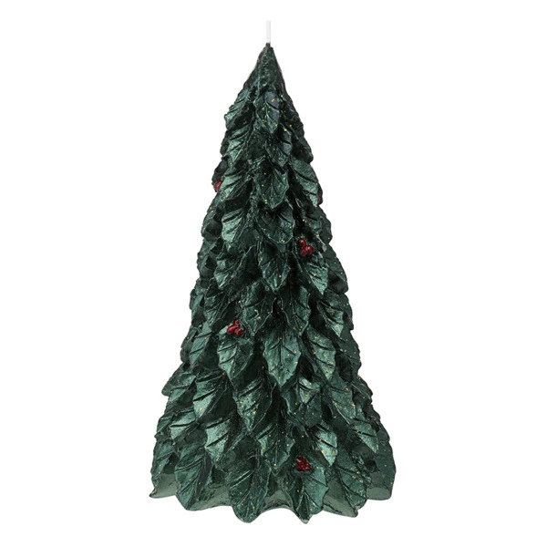 Свеча декоративная Tkano New Year Essential Festive flame, Д0,5х19,5 см, зеленая