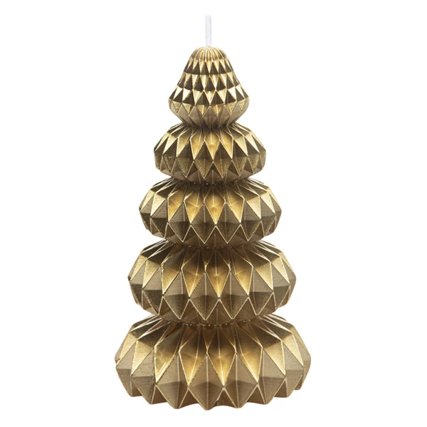 Свеча декоративная Tkano New Year Essential Origami 11х19 см, золотая