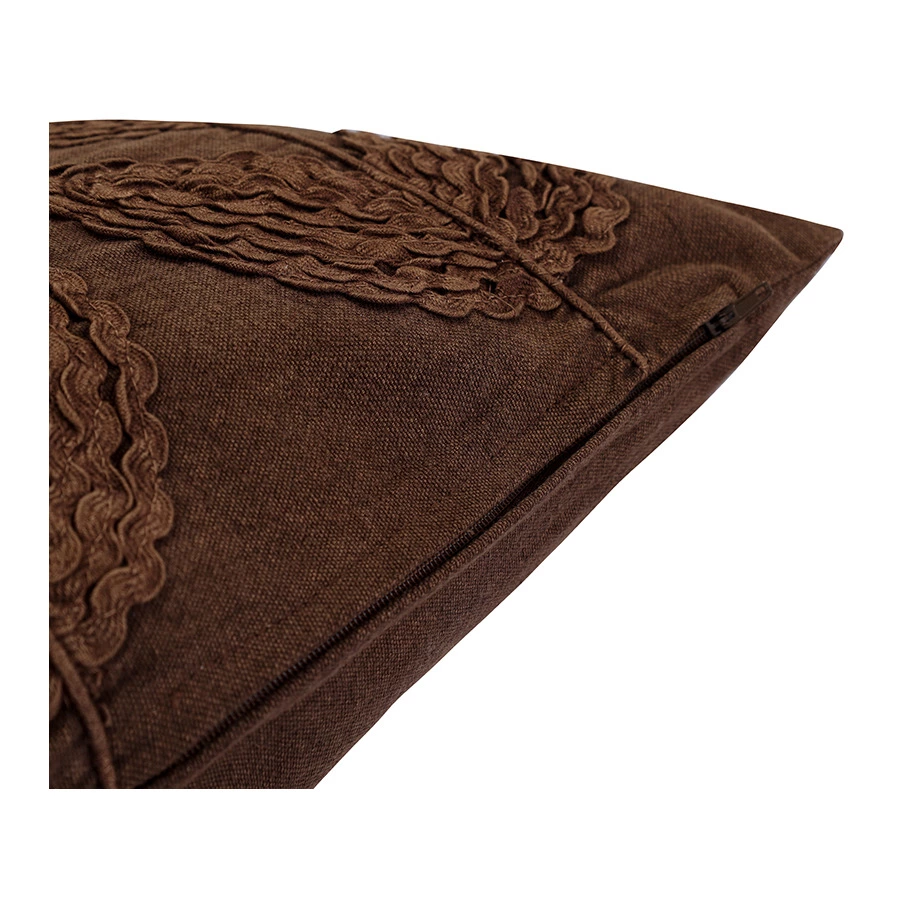 Чехол на подушку Tkano Essential Desert Leaf, 45х45см, 100% хлопок, коричневый