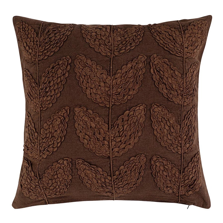 Чехол на подушку Tkano Essential Desert Leaf, 45х45см, 100% хлопок, коричневый