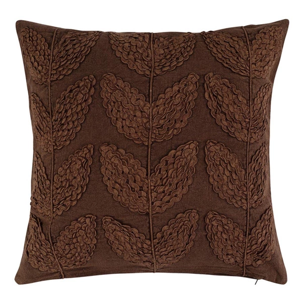 Чехол на подушку Tkano Essential Desert Leaf, 45х45см, 100% хлопок, коричневый