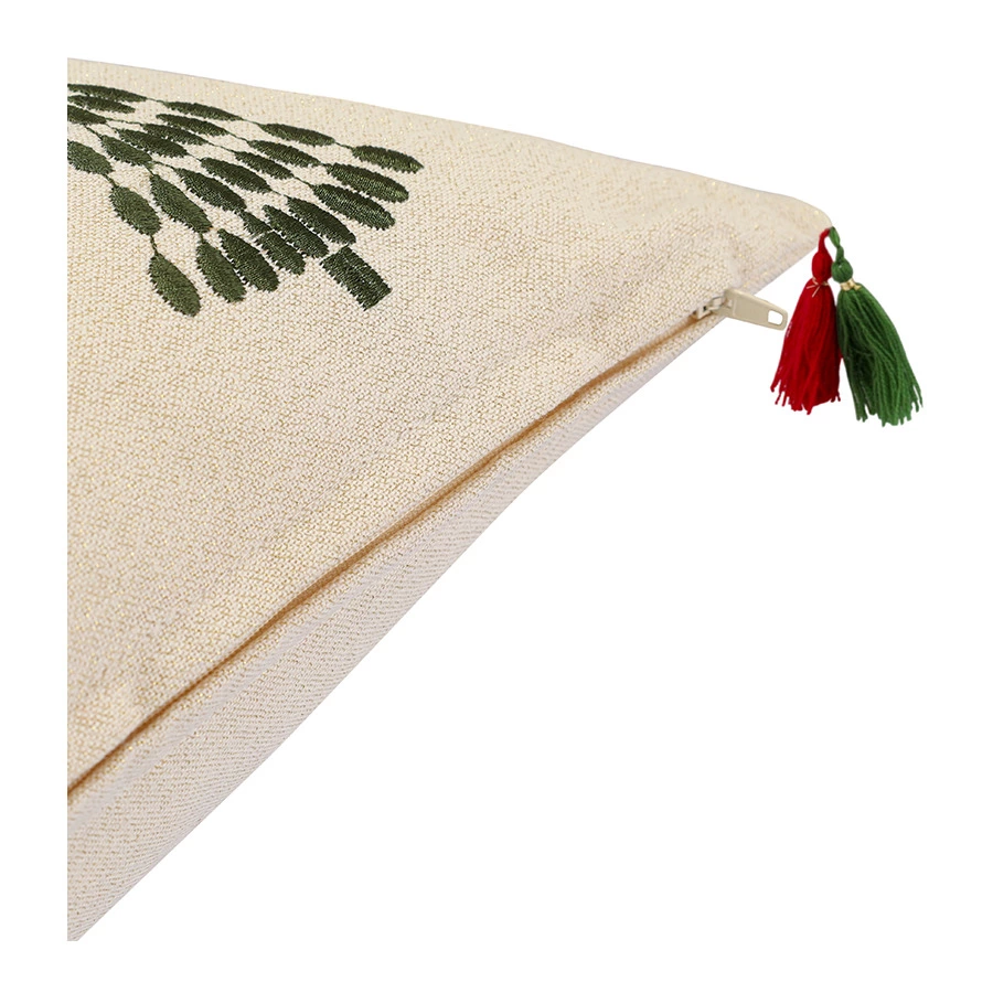 Чехол на подушку Tkano New Year Essential Frozen pines, 30х50см, 100% переработанный хлопок, люрекс