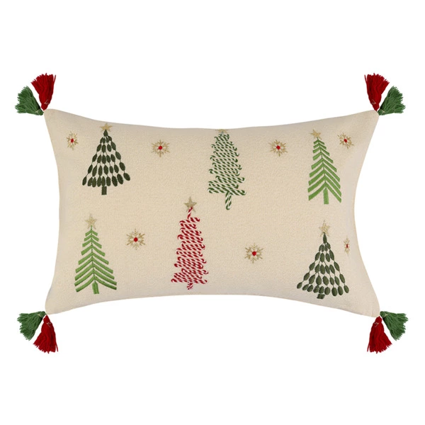 Чехол на подушку Tkano New Year Essential Frozen pines, 30х50см, 100% переработанный хлопок, люрекс