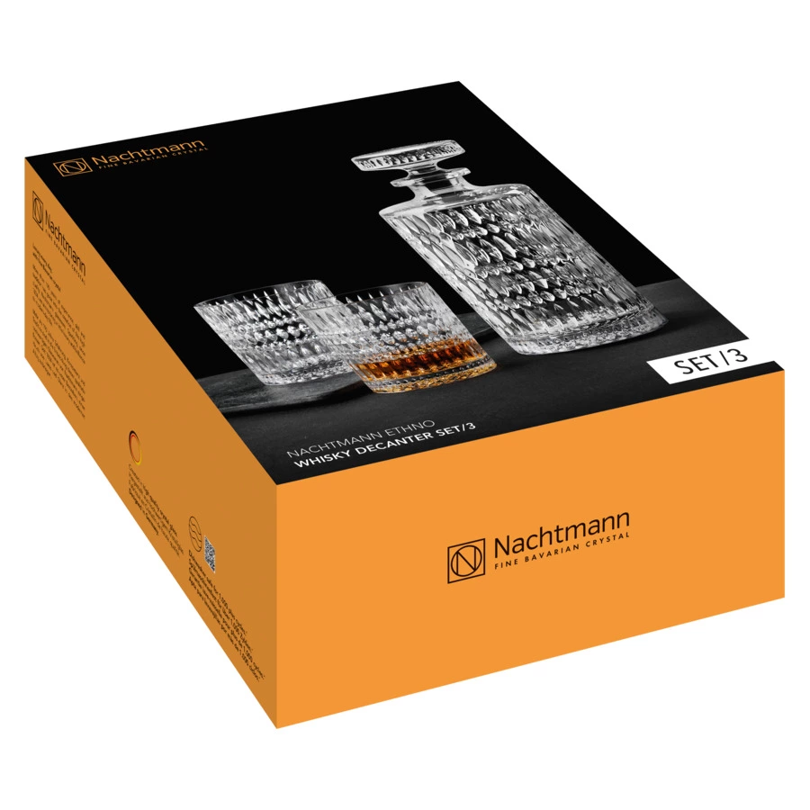 Набор для виски Nachtmann ETHNO штоф  750мл, стаканы 2 шт, стекло хрустальное, п/к