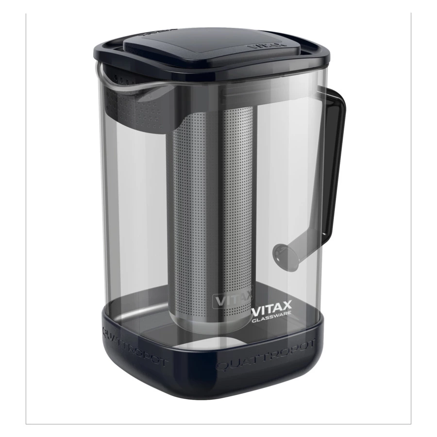 Чайник заварочный универсальный Vitax Quattropot 4 в1 1200 мл, боросиликатное стекло