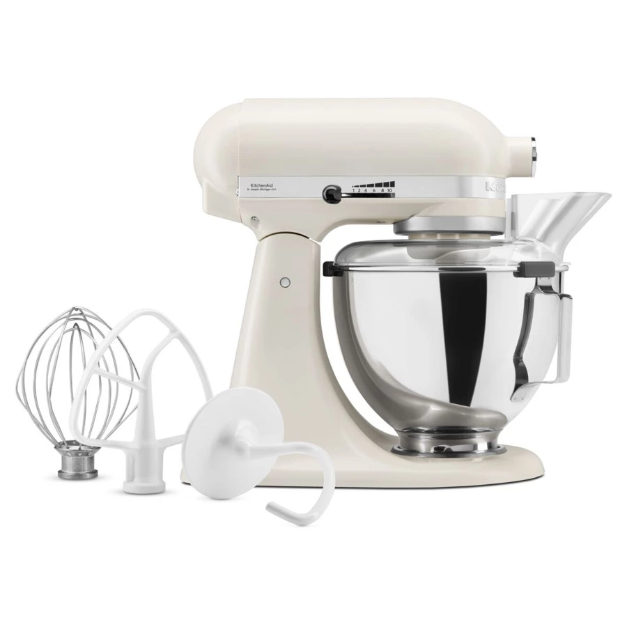 Миксер планетарный KitchenAid 4,3 л, 3 насадки, экран, 5KSM95PSEPL, фарфоровый белый