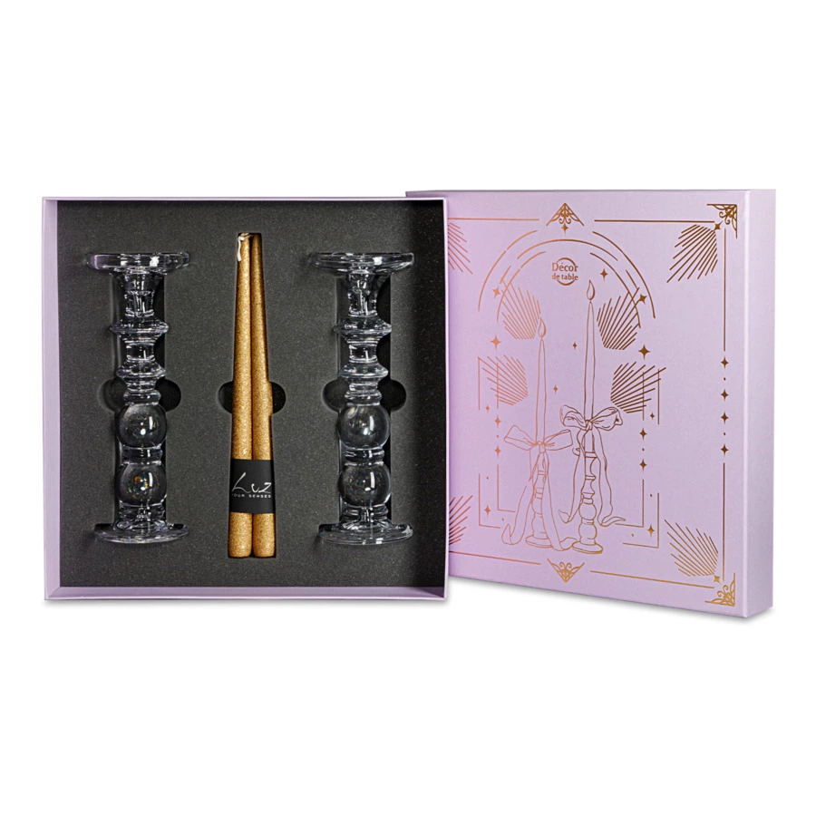 Набор подарочный Decor de Table из двух подсвечников и свечей, п/к
