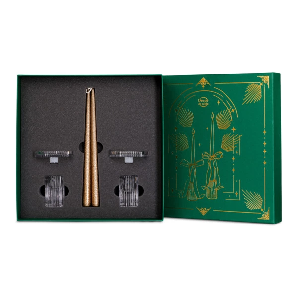 Набор подарочный Decor de table из двух подсвечников и свечей