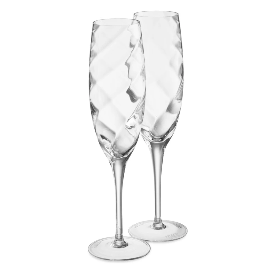 Набор подарочный Decor de table из фужеров для шампанского с елочными украшениями, п/к