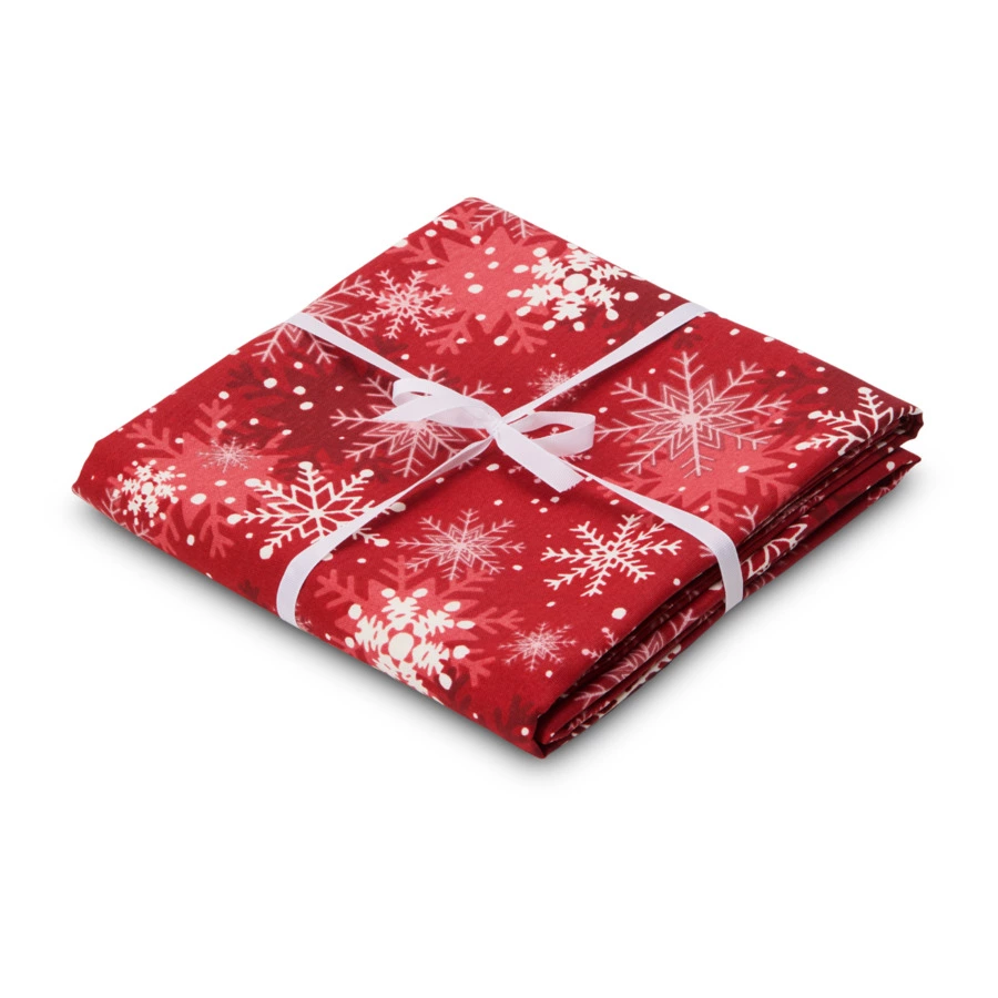 Скатерть прямоугольная Не в сервант Снежинки на красном 160х180 см, хлопок