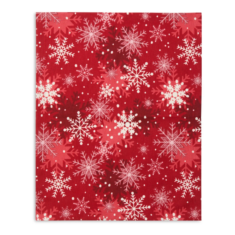 Набор салфеток однослойных Не в сервант Снежинки на красном 40х50 см, 2 шт, хлопок