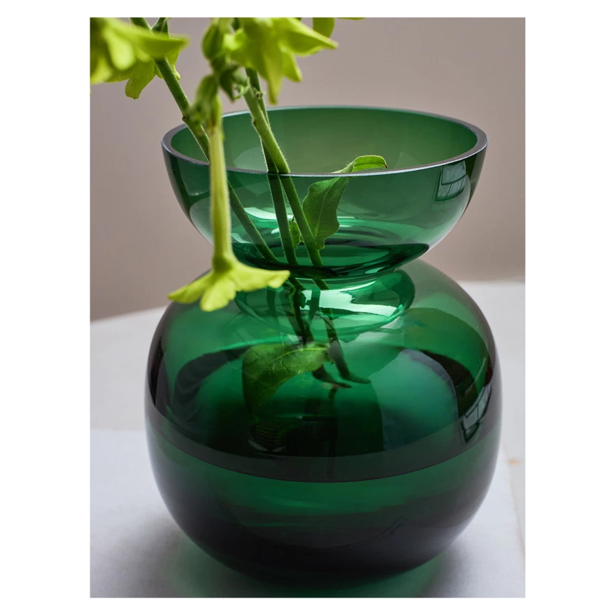 Ваза для цветов Bergenson Bjorn Florum, 20 см, стекло, изумрудная