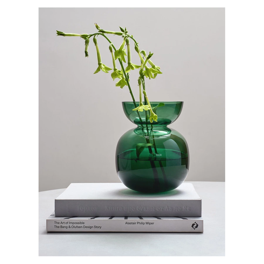 Ваза для цветов Bergenson Bjorn Florum, 20 см, стекло, изумрудная