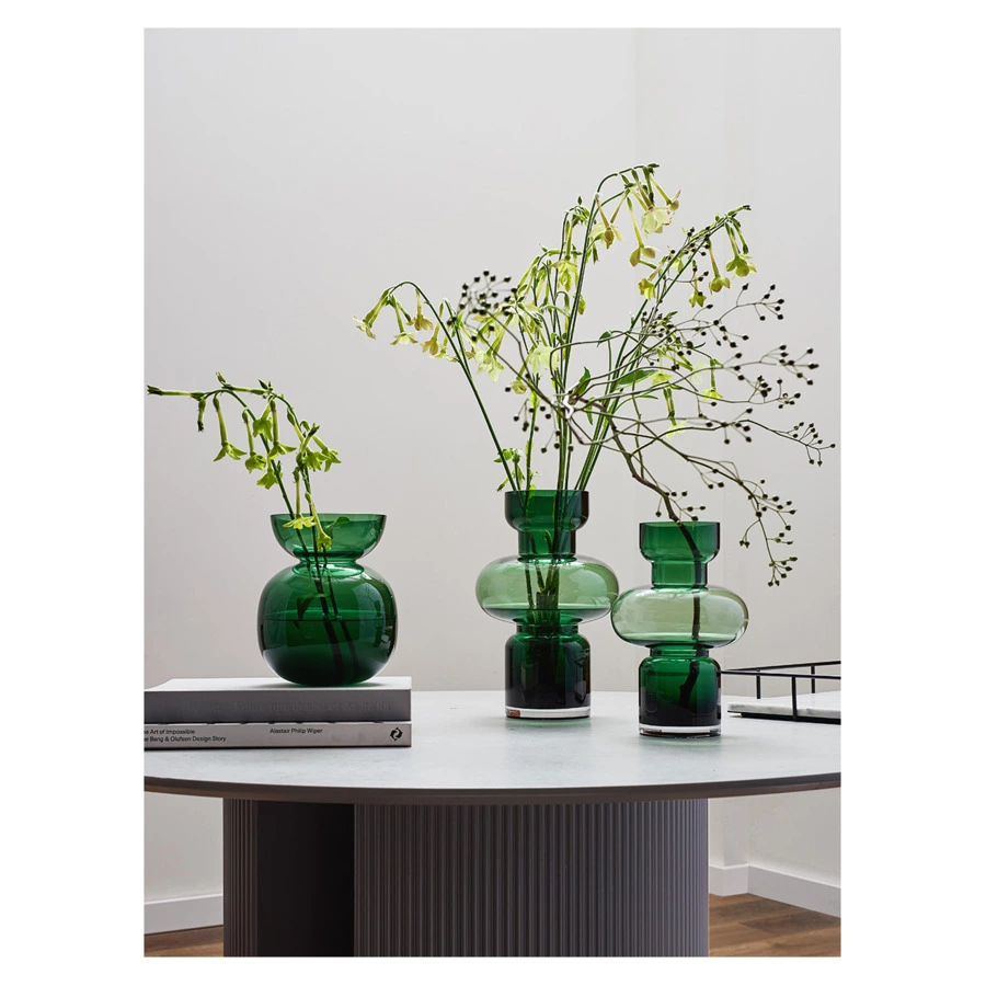 Ваза для цветов Bergenson Bjorn Florum, 25 см, стекло, изумрудная