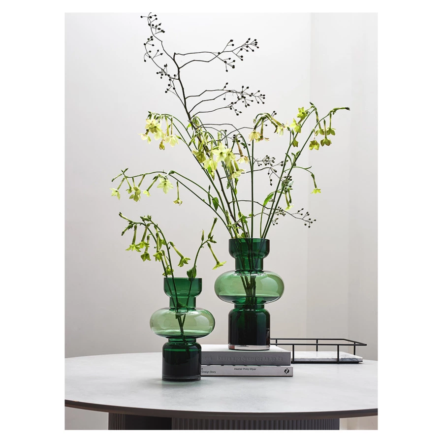 Ваза для цветов Bergenson Bjorn Florum, 25 см, стекло, изумрудная