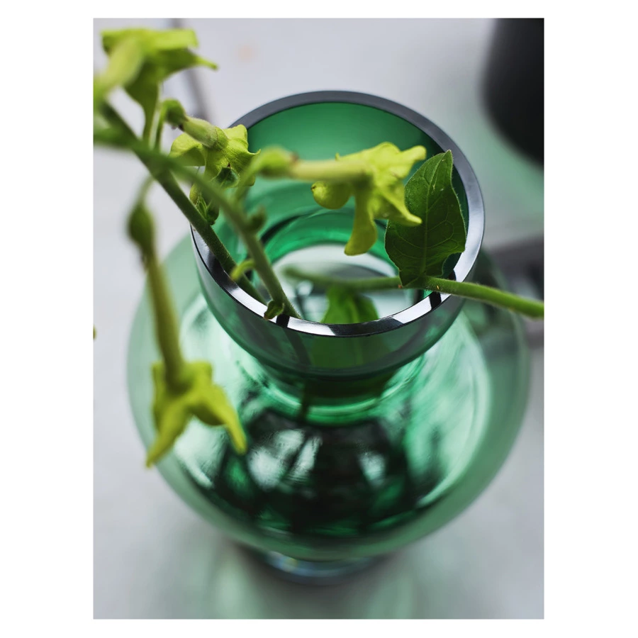 Ваза для цветов Bergenson Bjorn Florum, 25 см, стекло, изумрудная